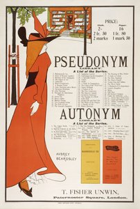 Pseudonym and Autonym Libraries -juliste, julkaisija T. Fisher Urwin, 1894 (katso myös 61992)